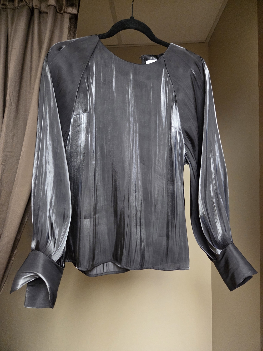 Nine West Satin Long-Sleeve Blouse